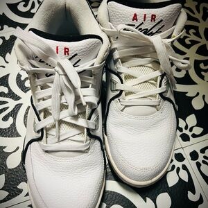 Nike Air Flight White Sneakers with Black Trim and Red Logo